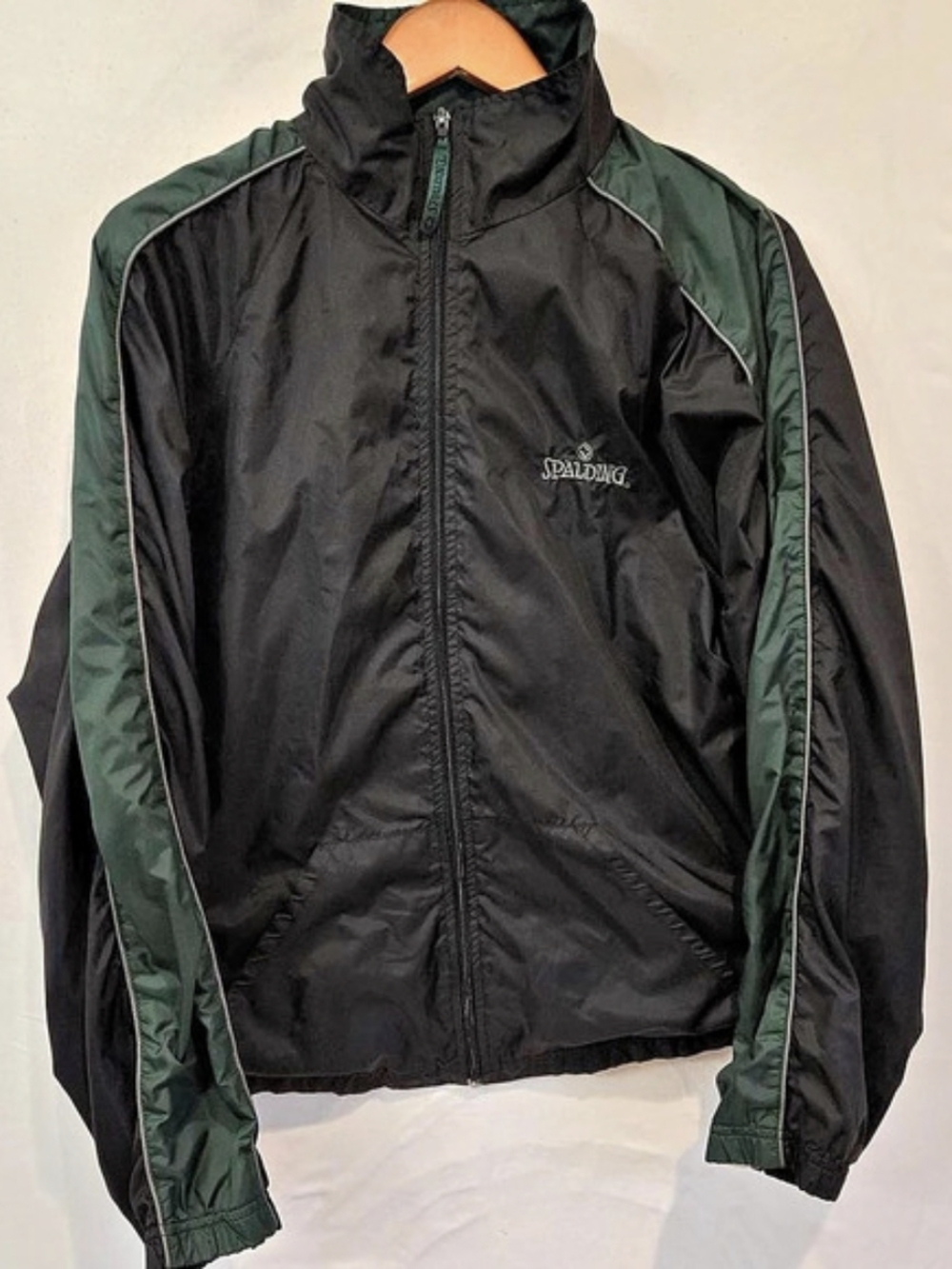 Vintage 90s Y2k Spalding Men's Black & Green Windbreaker Size Medium